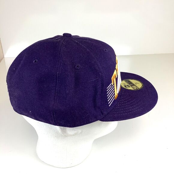 LSU Tigers New Era 59FIFTY Purple Embroidered Hat Fitted Size 7 1/2 Hat EXC! - Picture 3 of 9